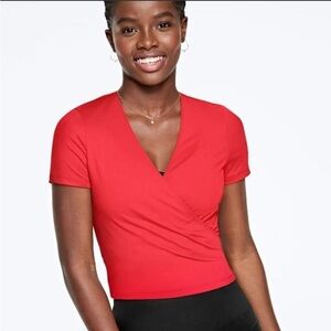 Victoria’s Secret Pink Red V-Neck Wrap Top